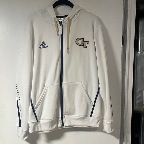 Adidas Fleece Lined Georgia Tech Zipper Hoodie - Picture 1 of 8